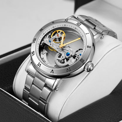 FORSINING Black Skeleton Automatic Watch