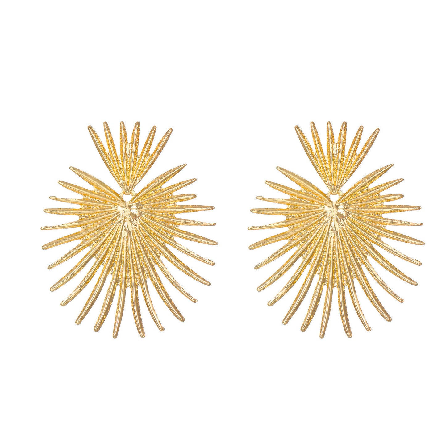 Gold Sunburst Spike Statement Earrings