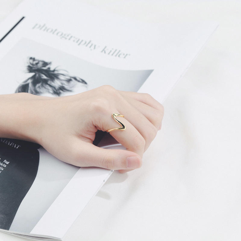 Gold Wave Open Ring