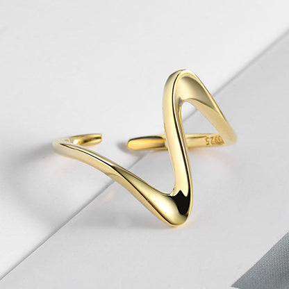 Gold Wave Open Ring