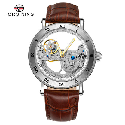 FORSINING Black Skeleton Automatic Watch