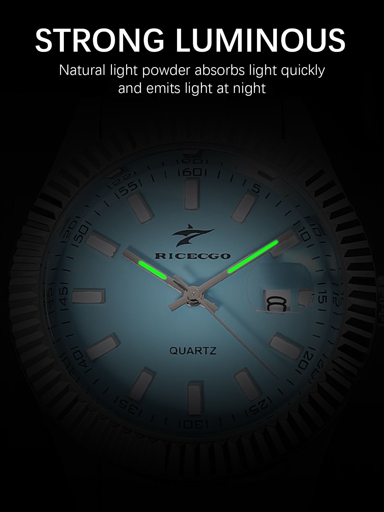 RICECGO Ice Blue Quartz Watch