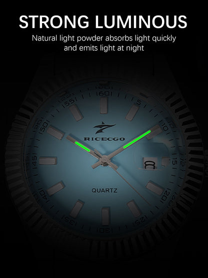 RICECGO Ice Blue Quartz Watch