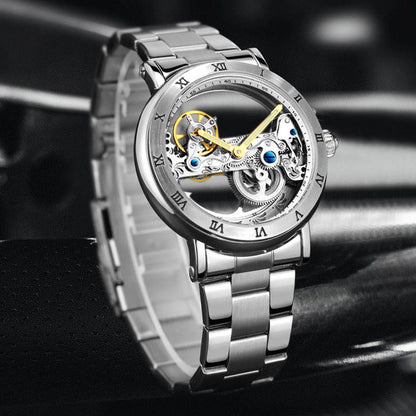 FORSINING Black Skeleton Automatic Watch