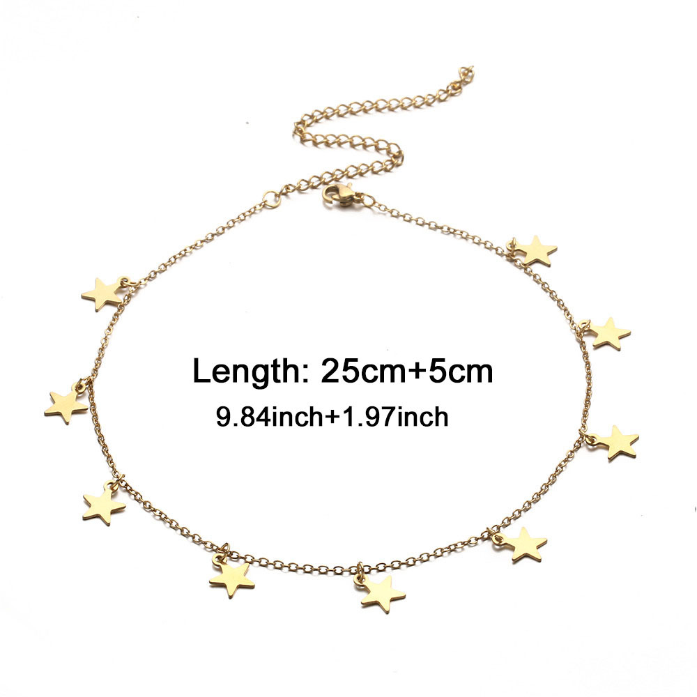 Gold Star Charm Chain Anklet