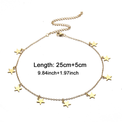 Gold Star Charm Chain Anklet