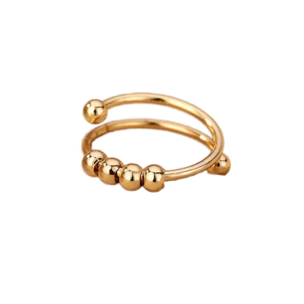 Gold Beaded Anxiety Fidget Ring