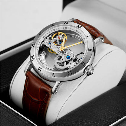 FORSINING Black Skeleton Automatic Watch