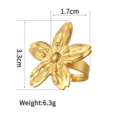 Gold Jasmine Blossom Statement Ring
