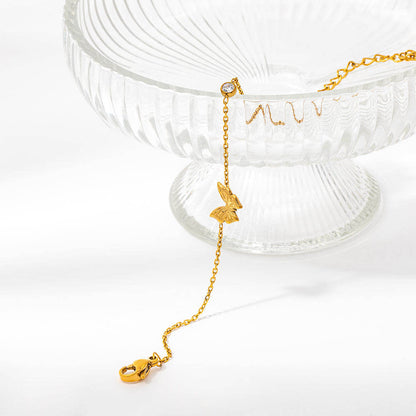 Gold Butterfly & Diamond Bracelet