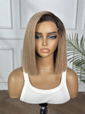 Myluxe Straight Ash Blonde 10 inch Mini Lace Wig 10''