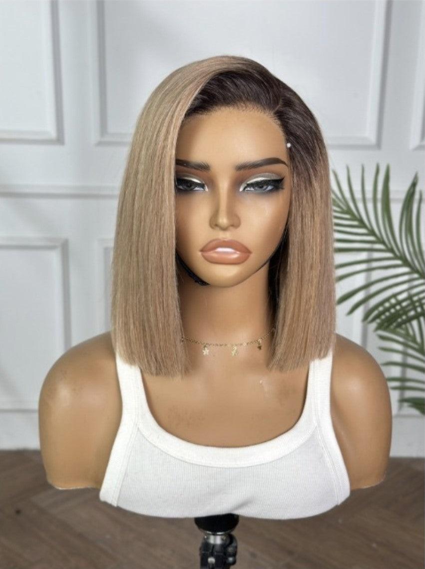 Myluxe Straight Ash Blonde 10 inch Mini Lace Wig 10''