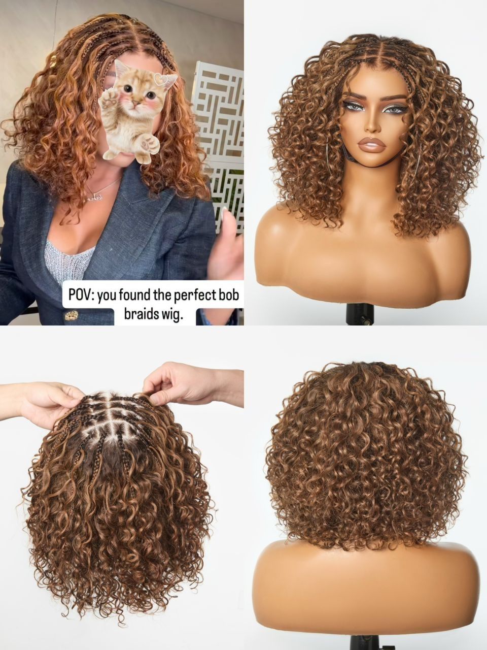 Perruque bob tressée Myluxe Luxe 10''