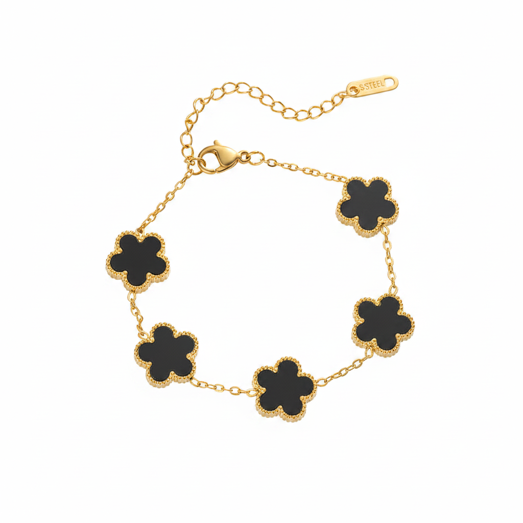 Black Clover Bracelet on White Background