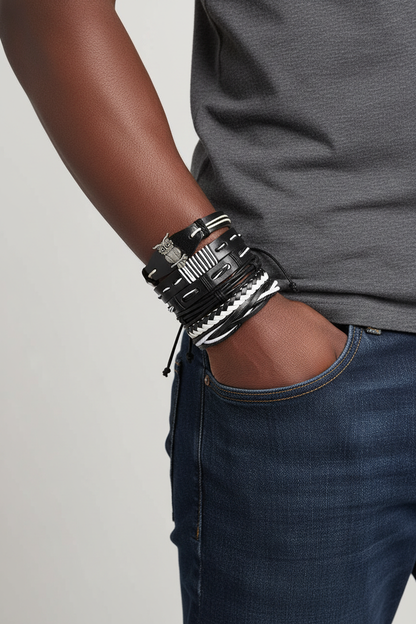Black & White Owl Bracelet – Men's Lifestyle Photography