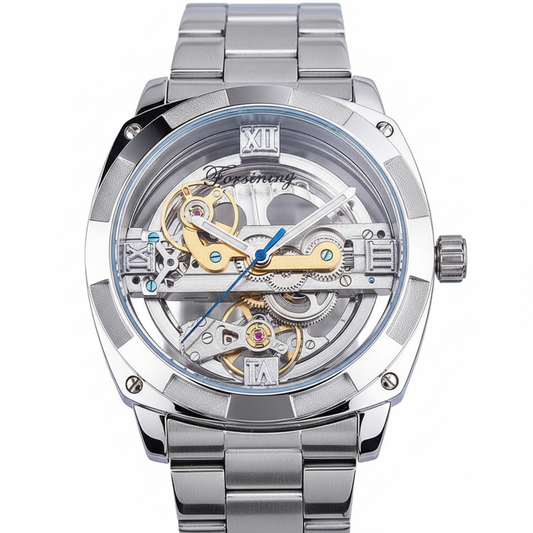 Forsining Skeleton Watch – White Background