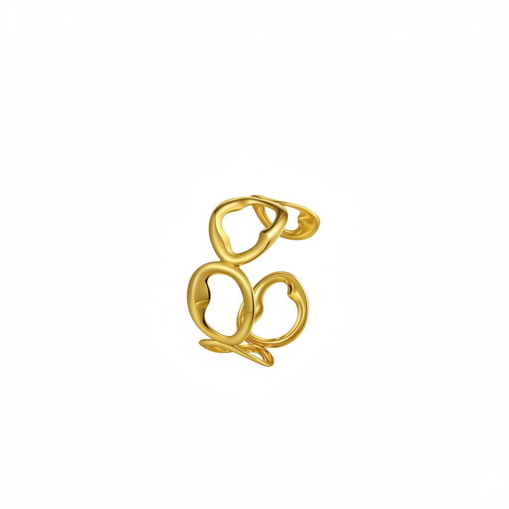 Gold Abstract Loop Chain Cuff Bangle – Clean