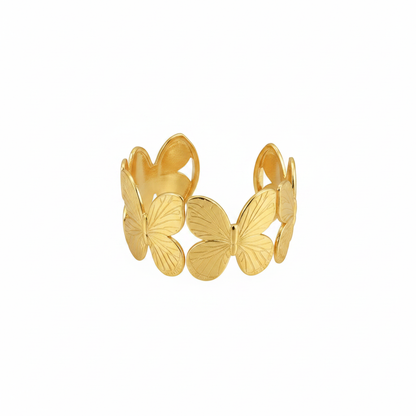 Gold Butterfly Wing Cuff Bangle – Clean