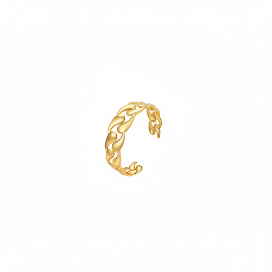Gold Curb Chain Link Open Cuff Bangle – Clean