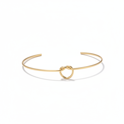 Gold Knot Cuff Bangle – White Background