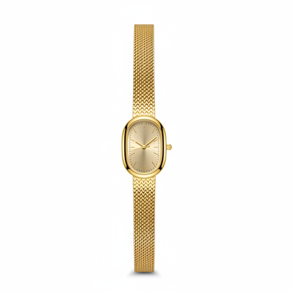 Gold Mesh Watch – White Background