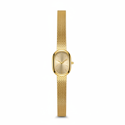Gold Mesh Watch – White Background