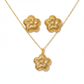 Gold Pleated Five-Petal Flower Set - Premium White Background