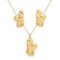 Gold Sculptural Butterfly Set - Premium White Background