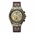 FNGEEN Skeleton Automatic Watch Bronze Edition white background front view