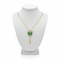 Jade Green Butterfly Necklace on White Mannequin