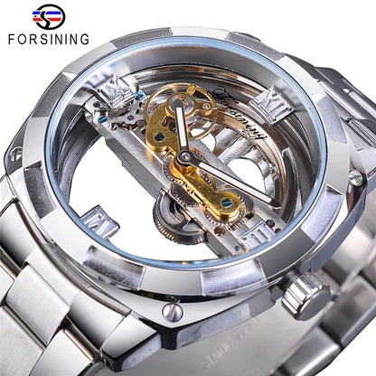 Forsining Skeleton Transparent Mechanical Watch