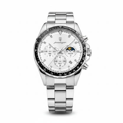 POEDAGAR White Dial Chronograph – White Background